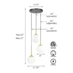 Instock Nordic Led Hanging Lighting E26 3 Head Ball Chandelier White Glass Bar Pendant Light Glass Ball Pendant Light for