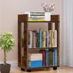 YQ FOREVER Simple Bookshelf Side Shelf Storage Rack Bookcase Modern Book Shelve for Living Room Furniture – top view