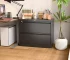 Aobabo 2 Drawer Metal Lateral File Cabinet 34.5 Inches Wide Letter Legal Size Black Assembly Required Large Deep Drawers File