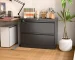 Aobabo 2 Drawer Metal Lateral File Cabinet 34.5 Inches Wide Letter Legal Size Black Assembly Required Large Deep Drawers File