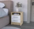 Goldoma Cartiz two drawer nightstand in white and light oak finish
