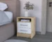 Goldoma Cartiz two drawer nightstand in white and light oak finish