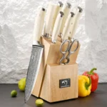 9-Piece Knife Sets for Kitchen with Knife Block, Damascus Kitchen Knife Set, ABS Handle for Knife Set and Kitchen Shear
