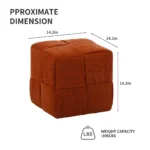 Brown corduroy ottoman foot rest with square shape and MDF frame in a modern living room setting.