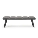 Gray faux leather storage bench with padded seat and hidden storage compartment, 57-inch width by Goldoma