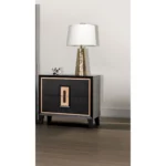 Contemporary espresso bedside nightstand with wooden drawer for bedroom storage