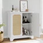 Modern Sideboard Buffet Cabinet with Rattan Decorated Doors Eco-Friendly  Kitchen & Dining Storage - Image 5