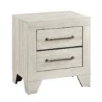 Gray oak nightstand with 2 drawers and rustic finish from Goldoma