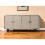 HMS 68 Light Brown Solid Wood Sideboard Four Doors Luxury Modern Design for Home Farmhouse Hotel Living Room Dining Storage