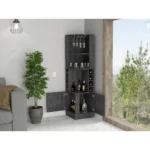 Seattle Bar Cabinet, Eight Bottle Cubbies, Two Large Open Shelves - Image 6