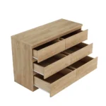 Natural Nightstand 3 Drawers Set of 2 – Handle-Free Design Thickened Top Plate – styled in a modern Nightstands setting