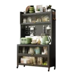 M Shelves Metal Kitchen Dining Side Cabinet Buffet Server Storage Organizer for Kitchenware Dining Essentials - Image 2