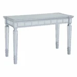 HMS 47" Silver Mirrored Solid Wood Writing Desk with Two Drawers for Office Building Bedroom Study General Use Computer