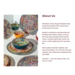 Bohemia Style Light Luxury Stoneware Ceramic Dinner Set Exquoise Plates and Bowls Set for 4 Household Party Dinnerware Sets