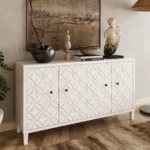 Accent 4-Door Wooden Sideboard Buffet Server Storage Cabinet for Home Bar Living Room Entryway or Hallway-Durable MDF Style - Image 2