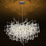 Chandeliers for Dining Room - 31.5" Modern Crystal Chandelier, TreeBranch Raindrop Chandelier, Foyer Chandeliers for Entryway