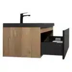 Fast Shipping US Stock 48 Inch Luxury Black Floating Bathroom Vanity Cabinet Single Sink Combo Set for Commercial Wholesaler