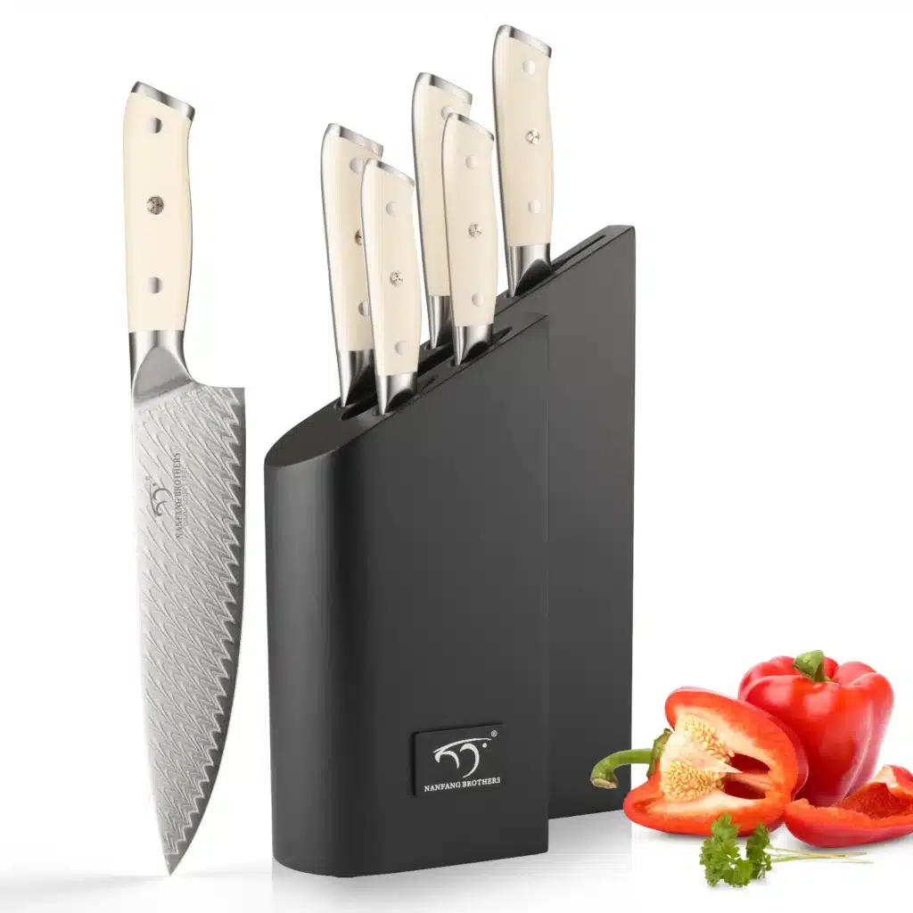 6-piece High Quality Non-Stick Portable Damascus Steel Kitchen Knife Set With ABS Handle