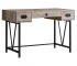 HMS 24" Taupe and Black Wooden Gaming Desk Computer & Laptop Table with Three Drawers Foldable & Storage Features
