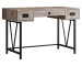 HMS 24" Taupe and Black Wooden Gaming Desk Computer & Laptop Table with Three Drawers Foldable & Storage Features