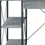HMS 47" Gray and Black Simple Modern Design Gaming Desk Adjustable Office Computer Table Made of Wood and Metal – top view