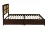 Goldoma King Size Adjustable Bed with Rattan Headboard and Storage Drawers – base detail