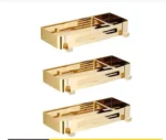 Bathroom Shelf Bath Storage Holder Wall Mounted Gold Stainless Steel Square Bath Shower Shelf Bath Shampoo Holder Corner