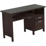 HMS Espresso 47" Computer Gaming Desk with Two Drawers Simple Design Wooden and Metal Table for Bedroom or Living Room Use