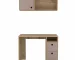 HMS 39" Taupe Extendable Computer Gaming Desk with Two Cabinets and Two Drawers Wooden Metal Material for Dining Application