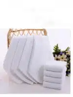 5pcs Small square towel pure cotton kindergarten white square towel foot therapy Hotel Hotel napkin small towel towels
