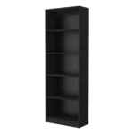 HMS 71 Five Tier Black Wood Bookcase Elegant & Stylish Bookshelf – side view