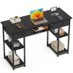 FCJ Ergonomic Laptop Table Wooden Metal Convertible Computer Desk for Small Home Office Bedroom for Writing Learning Hotel