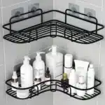 Commodity Shelf USA Stock 2pcs Wall Mounted Bathroom Shelf, Shower Caddy Rack, No Punching Triangle Storage Rack Commodity