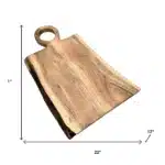 22" HMS Brown Live Edge Solid Wood Cutting Board – base detail