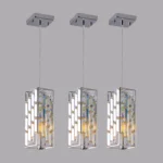 Ship in USA,4" Modern Crystal Pendant Light - 3 Pack, Adjustable Hanging Ceiling Lamp with Crystal Prism Design for Dining
