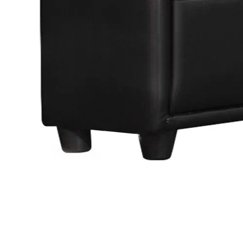 Modern 1-Drawer Dresser with Black Glass Top & Silver Bar Pulls