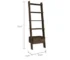 Contemporary Trapezoidal Bookshelf with One Drawer and Five Open Shelves Deep Walnut Wood FCJ for Home Office or Workshop