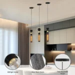 US Stock Free Shipping 2.8 Inch Single Black Iron Pendant Light Adjustable Hanging Lamp for Kitchen Island Dining Room