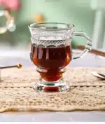 Heat Resistant Thick Glass Cup Luxurious European Style Teacup Coffee Cup Healthy Drink Mug Tea Mugs – side view