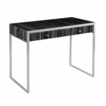 HMS 42" Extendable Silver MFC Writing Desk with Two Drawers for Living Room Workshop Warehouse Supermarket Villa Easy