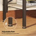 Wood Folding Bookshelf 5-Tier Foldable Shelf with X-Bracket Design Adjustable Feet Space-Saving Storage for Living Room