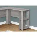 HMS 47" Gray Wood Corner Computer Desk with Drawer Portable Laptop Table for Home Office & Hotel for Living Room