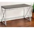 HMS 24" Taupe and Silver Computer Desk Convertible Extendable Foldable Portable with Leather Top Wood Material