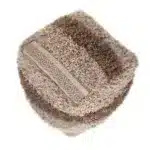 Goldoma 18" Beige Striped Rattan Pouf Ottoman Square Foot Stool – styled in a modern Ottomans & Benches setting