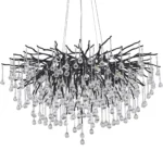 Dropshipping Black Chrome Gold Crystal Chandelier for Living Room Dining Room Bedroom Round Branch Raindrop Chandelier
