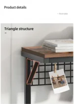YQ FOREVER Wooden Metal Frame Desktop Computer Desk Study Console Table  Keyboard PC Home Office Desks - Image 4