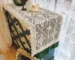 Crochet Cotton Linen Blend Table Runner, Retro Side Table Hollow Tablecloth, Lace Edge, Home Decor