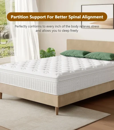 Goldoma hybrid mattress with lumbar support – 30cm medium firmness pocket spring memory foam mattress in roll-in-a-box