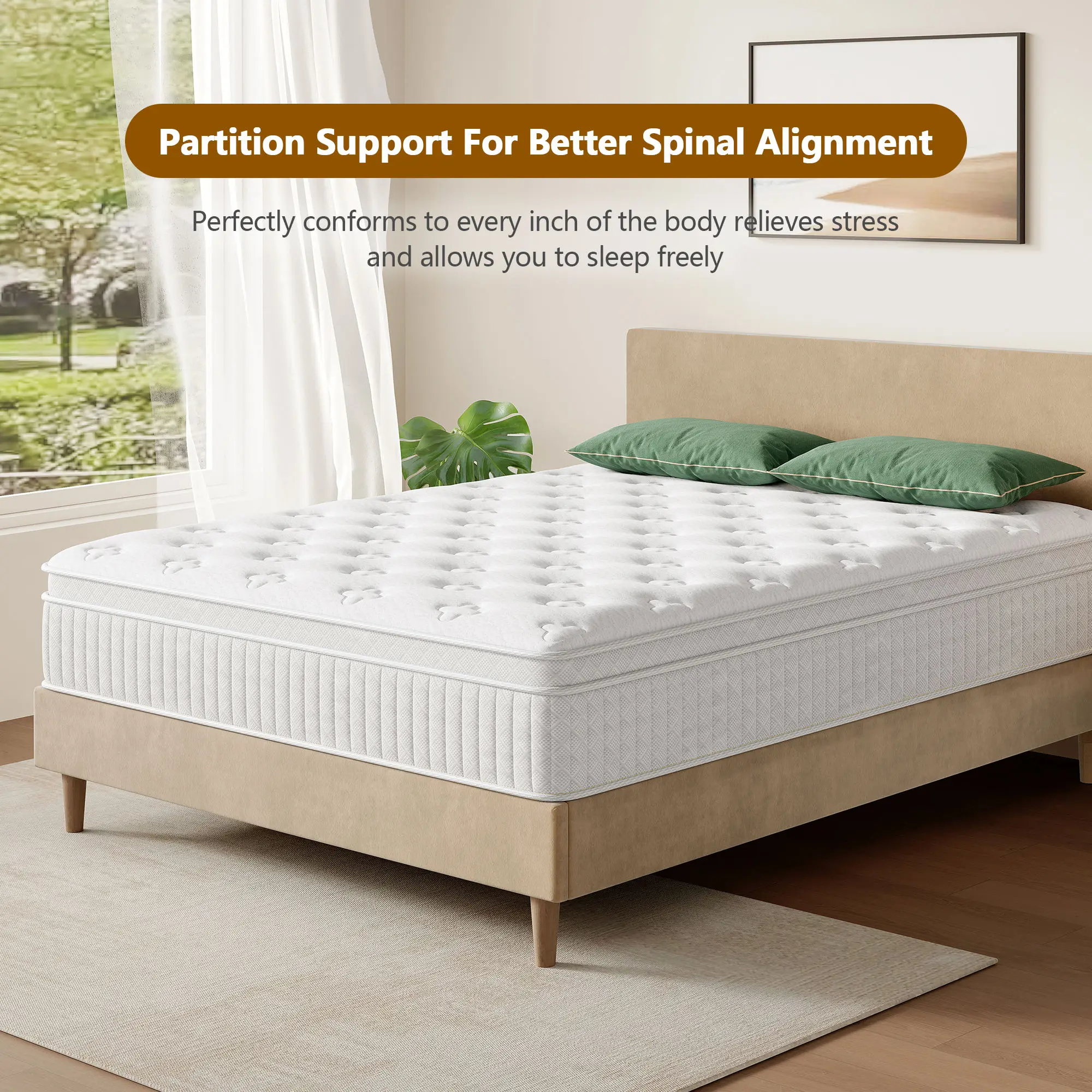 Hdca05ca861e24ebb8fad17abb924fa41L.webp Goldoma hybrid mattress with lumbar support – 30cm medium firmness pocket spring memory foam mattress in roll-in-a-box