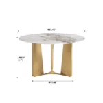 Pandora Round Sintered Stone Dining Table with Rotating Top - 6 Seater – side view